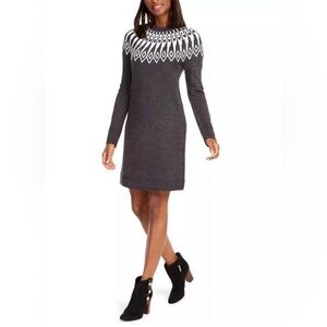 Tommy Hilfiger Large Grey Fair Isle Sweater Dress